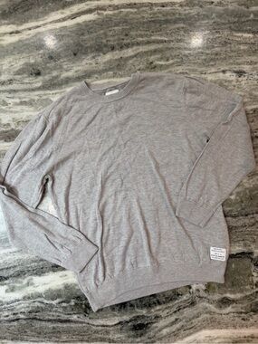Spiritual Gangster Light Gray Knit Crewneck Sweatshirt Mens XL